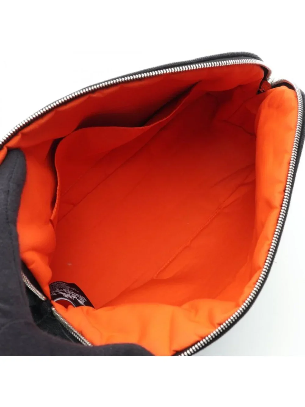 Hermes Pouch Bolide MM Black Canvas Leather